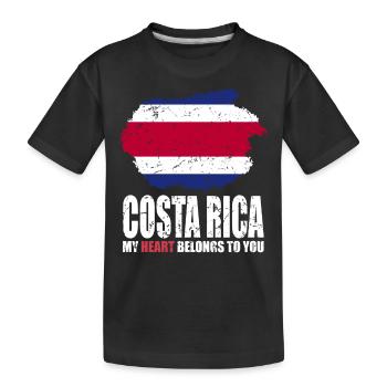 Costa Rica Flag - Kids' Premium Organic T-Shirt - black - Front