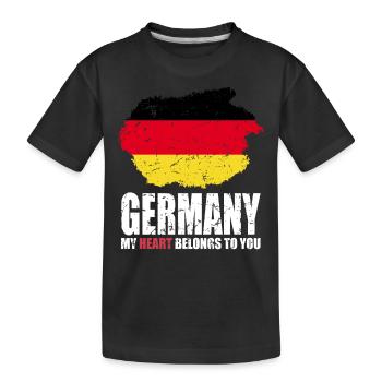 Germany Flag - Kids' Premium Organic T-Shirt - black - Front