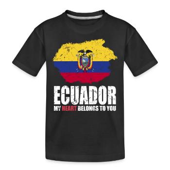Ecuador Fahne - Kinder Premium Bio T-Shirt - Schwarz - Vorne