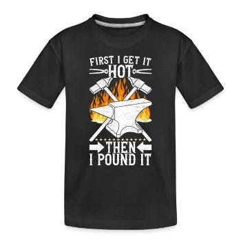 Enclume de forge forgeuse - T-shirt bio Premium Enfant - noir - Devant
