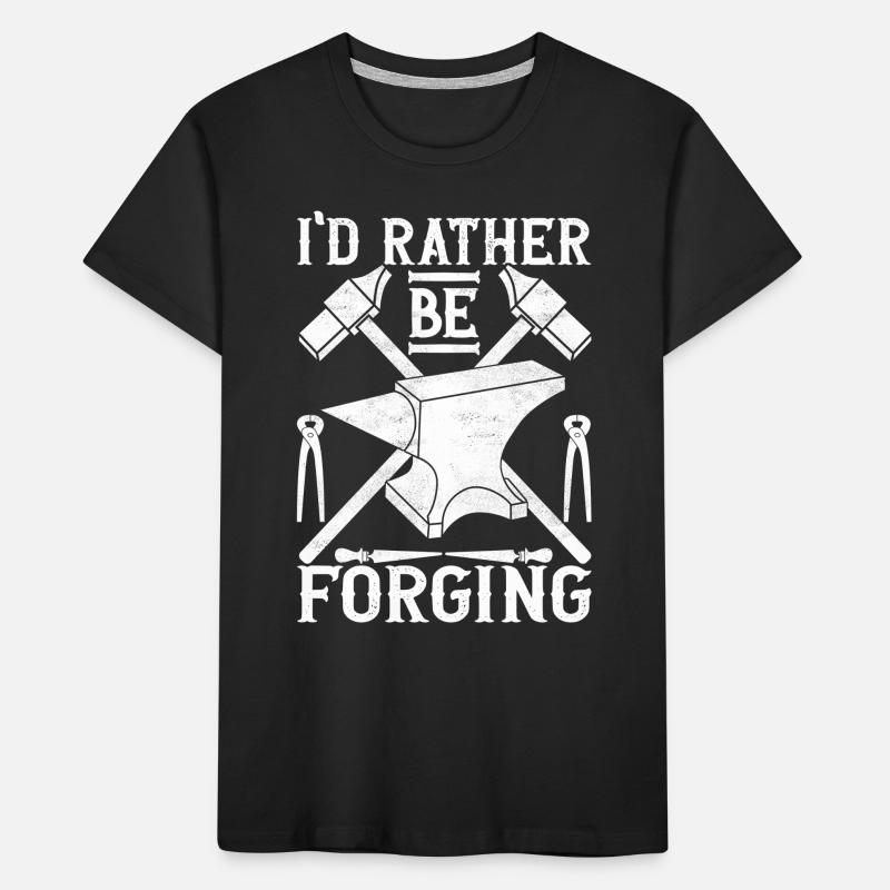 Blacksmith Forging Anvil Kids' Premium Organic T-Shirt