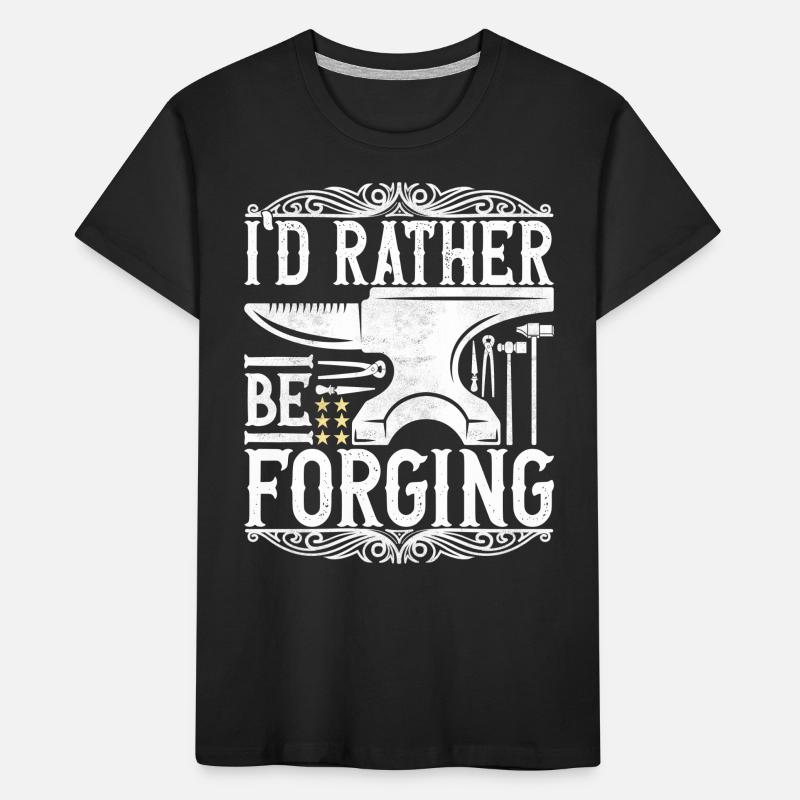 Blacksmith Forging Anvil Kids' Premium Organic T-Shirt