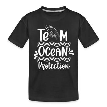 Team Meeresschutz Meer Ocean Protection See - Kinder Premium Bio T-Shirt - Schwarz - Vorne