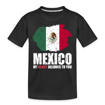 Mexiko Fahne - Kinder Premium Bio T-Shirt - Schwarz - Vorne