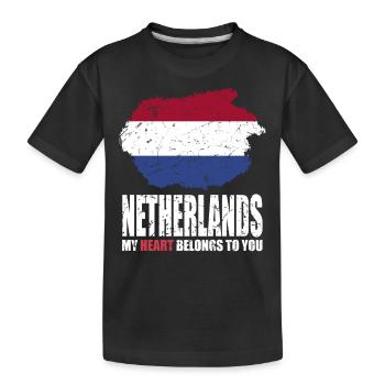 Drapeau des Pays-Bas - T-shirt bio Premium Enfant - noir - Devant