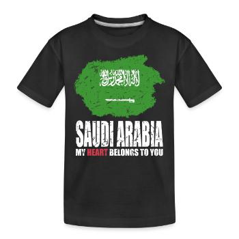 Drapeau de l’Arabie saoudite - T-shirt bio Premium Enfant - noir - Devant