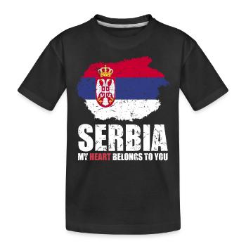 Drapeau de la Serbie - T-shirt bio Premium Enfant - noir - Devant