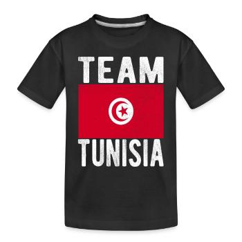 Tunesien Fahne - Kinder Premium Bio T-Shirt - Schwarz - Vorne
