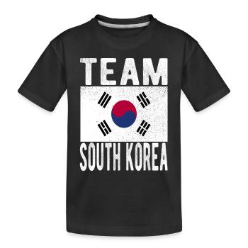 South Korea Flag - Kids' Premium Organic T-Shirt - black - Front