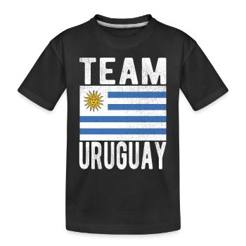 Uruguay Flag - Kids' Premium Organic T-Shirt - black - Front