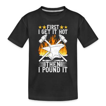 Enclume de forge forgeuse - T-shirt bio Premium Enfant - noir - Devant