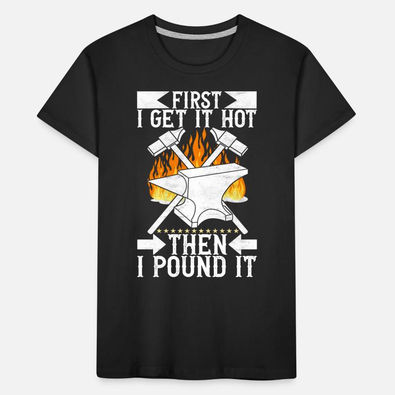 Blacksmith Forging Anvil Kids' Premium Organic T-Shirt