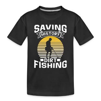 Sauvegarde de l’histoire Dirt Fishing Metal Detection - T-shirt bio Premium Enfant - noir - Devant