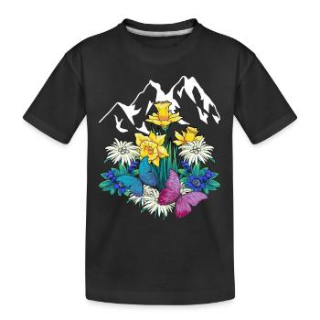 Austria Tyrol Spring Nature Nature Lovers Alm - Kids' Premium Organic T-Shirt - black - Front