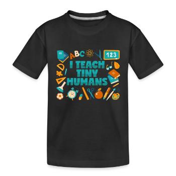 Lehrer: Ich unterrichte winzige Menschen - Kinder Premium Bio T-Shirt - Schwarz - Vorne