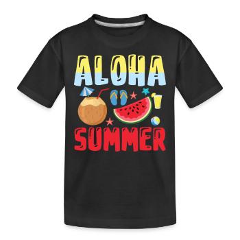 Aloha Sommer - Sommerferien - Kinder Premium Bio T-Shirt - Schwarz - Vorne