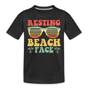 Ruhendes Strandgesicht - Sommerferien - Kinder Premium Bio T-Shirt - Schwarz - Vorne