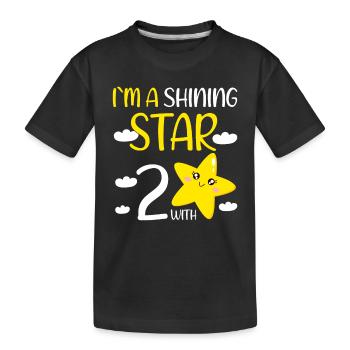 2 Year Old Birthday Girl Gift Im A Shining Star - Kinder Premium Bio T-Shirt - Schwarz - Vorne