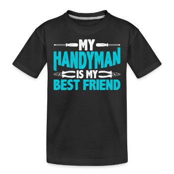 Mein Handwerker Ist Mein Bester Freund Handwerker - Kinder Premium Bio T-Shirt - Schwarz - Vorne
