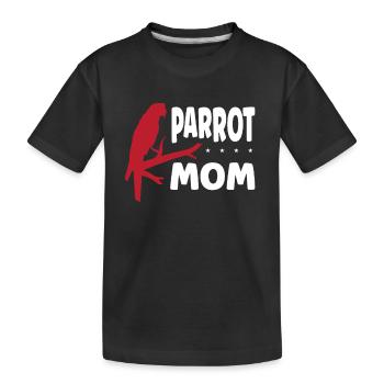 Papagei mama - Kinder Premium Bio T-Shirt - Schwarz - Vorne