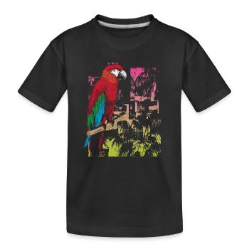 Papagei Auf Einem Ast Im Amazonas - Kinder Premium Bio T-Shirt - Schwarz - Vorne