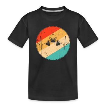 Musculation rétro battement de cœur - T-shirt bio Premium Enfant - noir - Devant