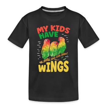Meine Kinder Haben Flügel - Kinder Premium Bio T-Shirt - Schwarz - Vorne
