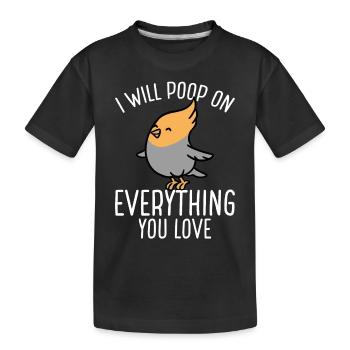 Papagei Wird Auf Alles Kacken - Kinder Premium Bio T-Shirt - Schwarz - Vorne