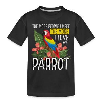 Ich Liebe Meinen Papagei - Kinder Premium Bio T-Shirt - Schwarz - Vorne