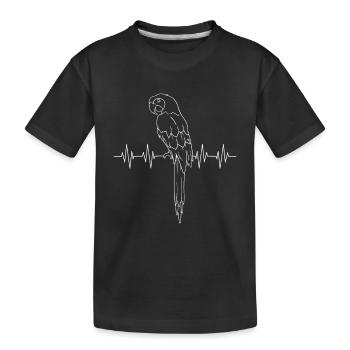 Papageienfrequenz - Kinder Premium Bio T-Shirt - Schwarz - Vorne