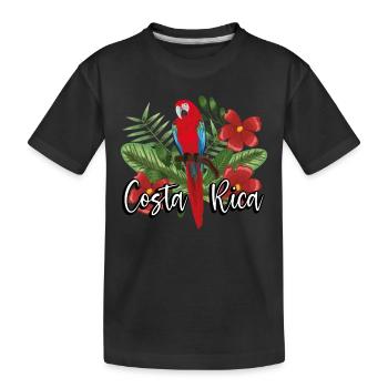 Costa rica papagei - Kinder Premium Bio T-Shirt - Schwarz - Vorne