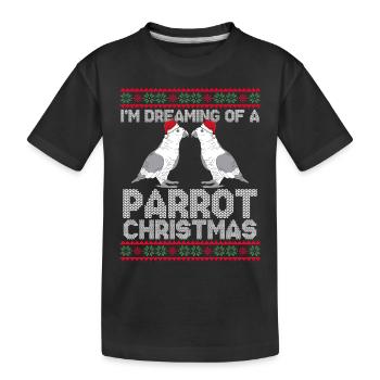 Ich Träume Von Papageienweihnachten - Kinder Premium Bio T-Shirt - Schwarz - Vorne