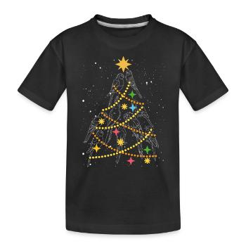 Papageien weihnachtsbaum - Kinder Premium Bio T-Shirt - Schwarz - Vorne