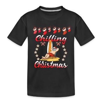 Chilling Christmas Nikolaus Weihnachtsmann Urlaub - Kinder Premium Bio T-Shirt - Schwarz - Vorne