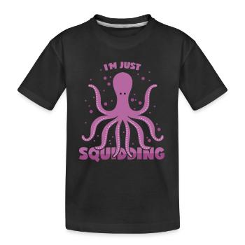 Octopus pun Kalmar spell Kraken pun - Kids' Premium Organic T-Shirt - black - Front