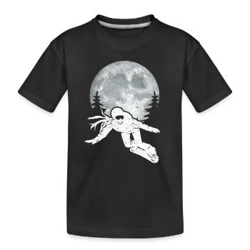 Snowboard Moon Lustige Snowboarder Freestyle Snow - Kinder Premium Bio T-Shirt - Schwarz - Vorne