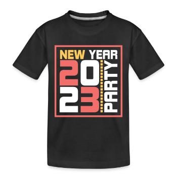 Happy New Year 2023 New Year's Eve Christmas - Kids' Premium Organic T-Shirt - black - Front