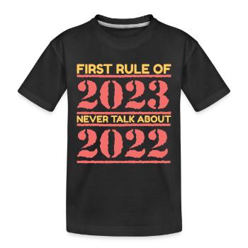 Happy New Year 2023 New Year's Eve Christmas - Kids' Premium Organic T-Shirt - black - Front