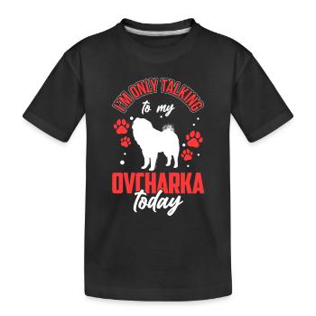 Parlez seulement à Ovcharka Caucasian Ovcharka - T-shirt bio Premium Enfant - noir - Devant