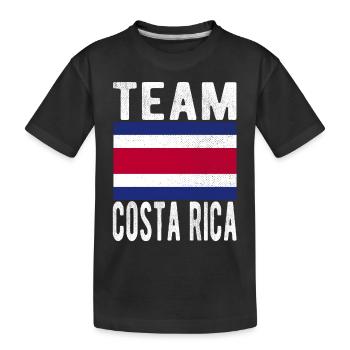 Costa Rica Fahne - Kinder Premium Bio T-Shirt - Schwarz - Vorne