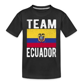 Ecuador Fahne - Kinder Premium Bio T-Shirt - Schwarz - Vorne