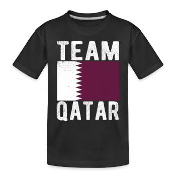 Katar Fahne - Kinder Premium Bio T-Shirt - Schwarz - Vorne