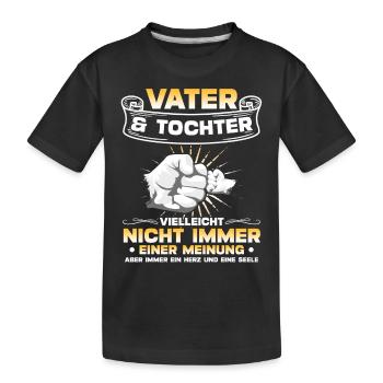 Vater & Tochter Herz Und Seele Partneroutfit - Kinder Premium Bio T-Shirt - Schwarz - Vorne