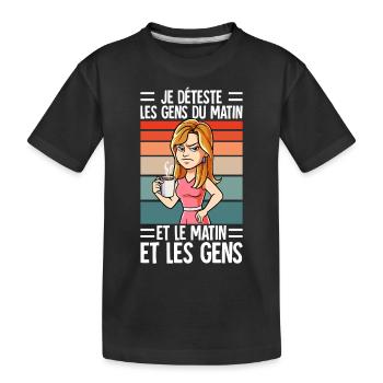 Je Déteste Les Gens Café - T-shirt bio Premium Enfant - noir - Devant