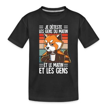 Je Déteste Les Gens Café - T-shirt bio Premium Enfant - noir - Devant