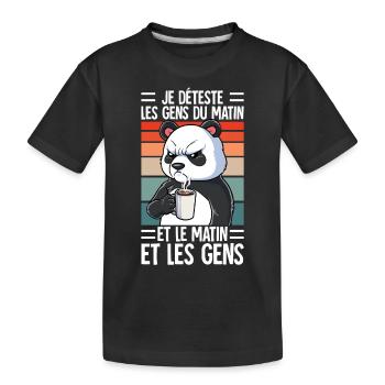 Je Déteste Les Gens Café - T-shirt bio Premium Enfant - noir - Devant