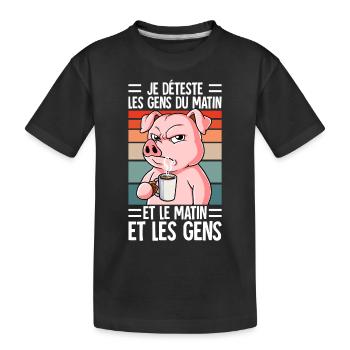 Je Déteste Les Gens Café - T-shirt bio Premium Enfant - noir - Devant