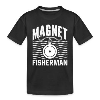 Magnetfischer Magnet Magnetfischen - Kinder Premium Bio T-Shirt - Schwarz - Vorne
