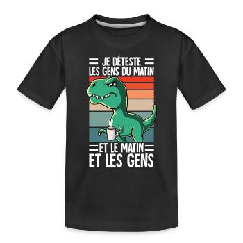 Je Déteste Les Gens Café - T-shirt bio Premium Enfant - noir - Devant