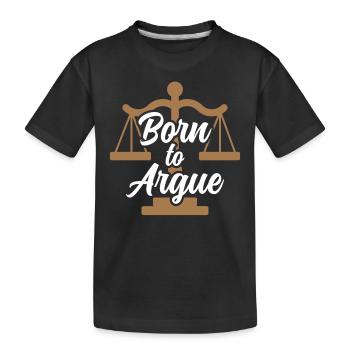 Né pour argumenter avocat - T-shirt bio Premium Enfant - noir - Devant